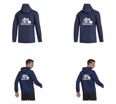 Jacken und Hoodies der Dorfkickers-Kollektion in Dunkelblau mit Vereinslogo